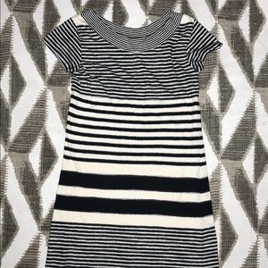 Anthropologie Maeve Navy Stripe Cotton Blend Dress